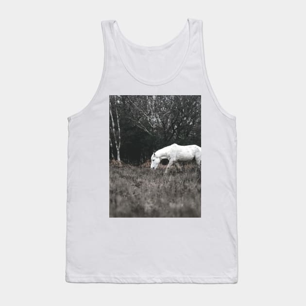 White Horse in Forest Tank Top by AmyBrinkman